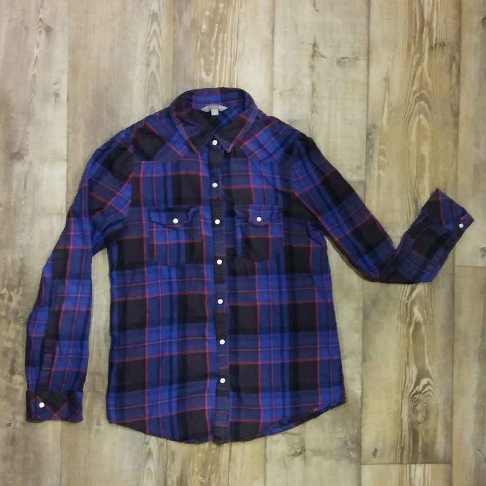 Rubbish plaid button down shirt